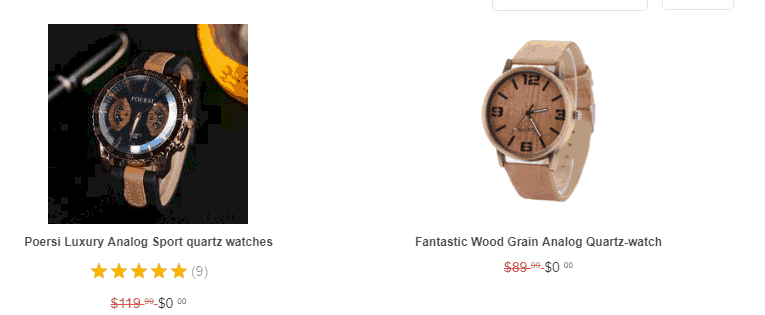 free plus shipping watches example