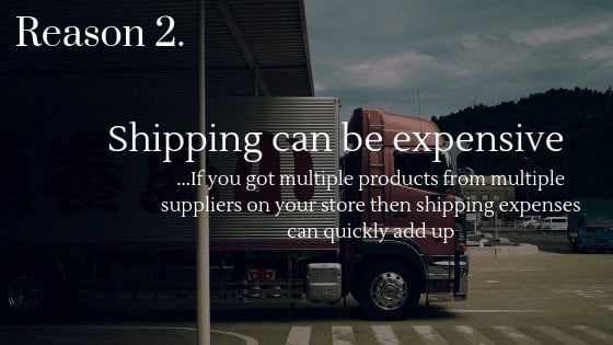 Lower Dropshipping Profits reason 2: shipping from multiple supplier can be expensive