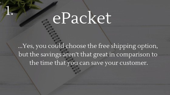 how to deal with long shipping times when dropshipping with AliExpress: pick ePacket