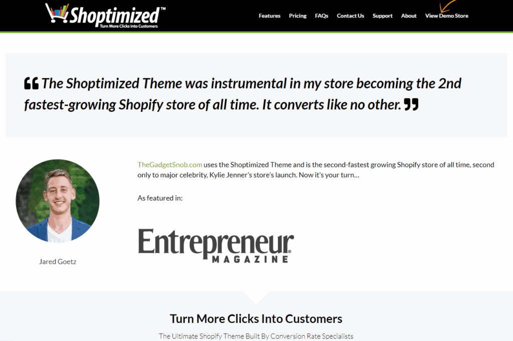 The best Shopify dropshipping themes: Shoptimized