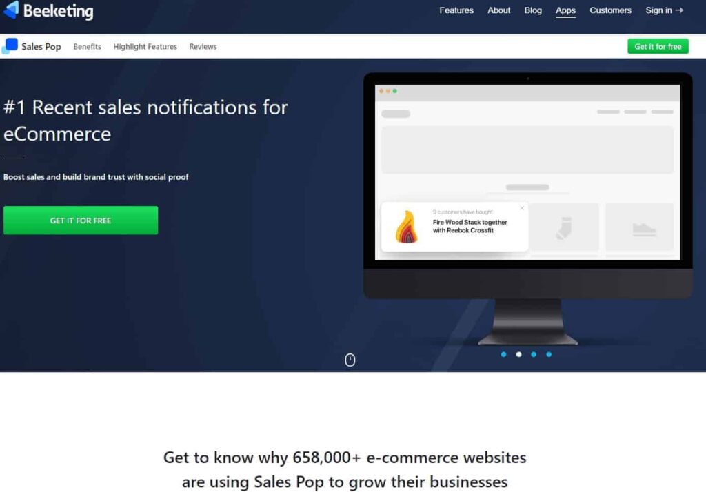 Best Shopify App For Dropshipping Beginners: Sales pop