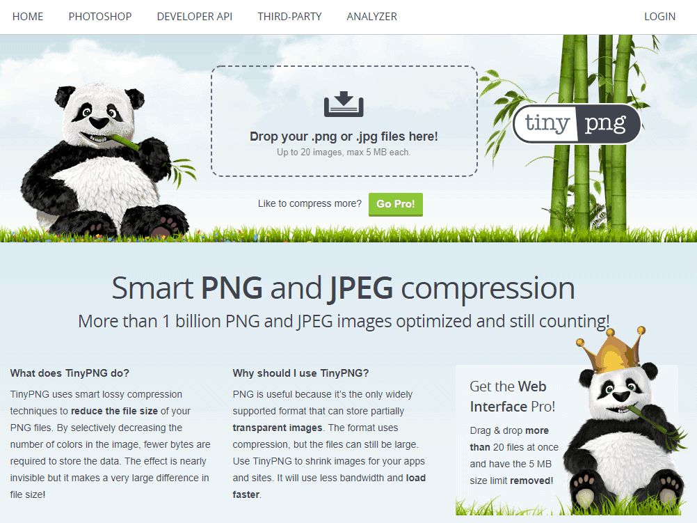 Online image compression: TinyPNG