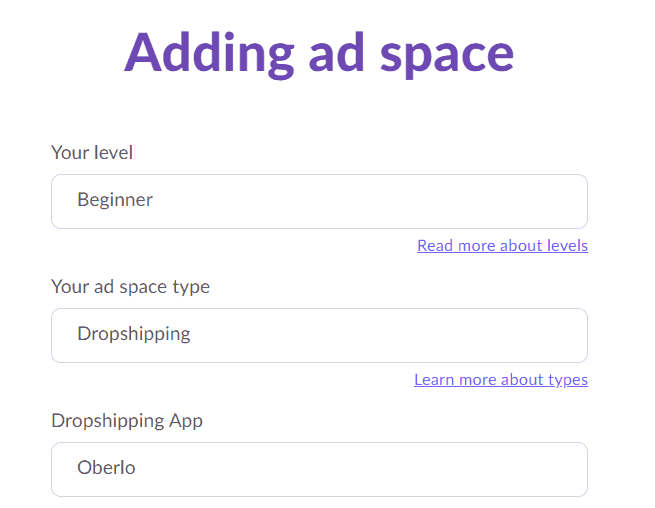 Signing up for Admitad as a Dropshipper | Step 2