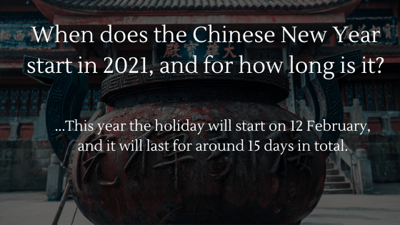 Chinese New Year and Dropshipping: When does it start in 2021, and for how long is it?