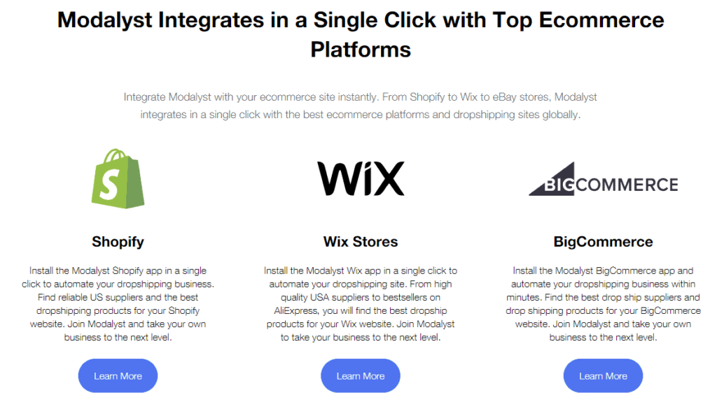 Integrations of Modalyst