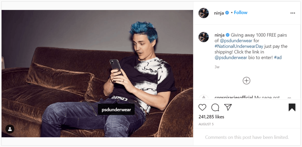 psd underwear instagram shoutout examples