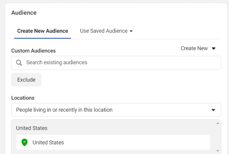 Facebook Ads Audience selection