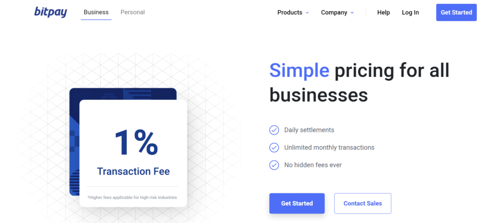 BitPay crypto transaction fees