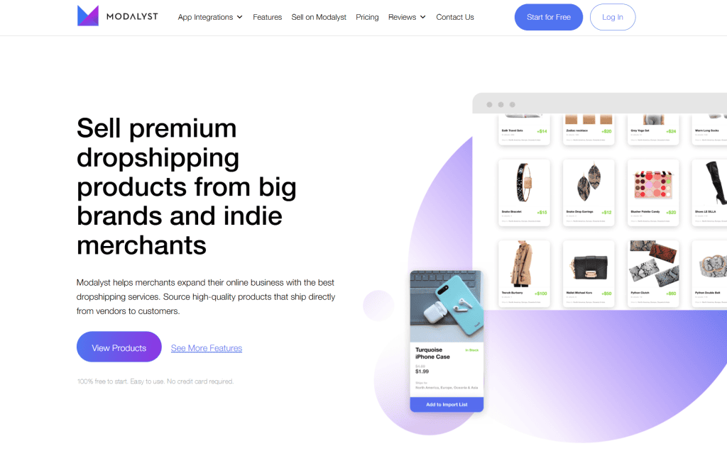 Modalyst homepage