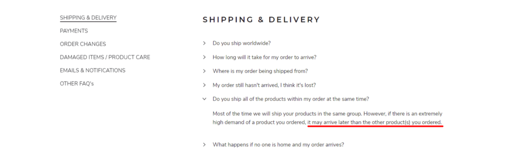 Delta Hiking Shipping & Delivery