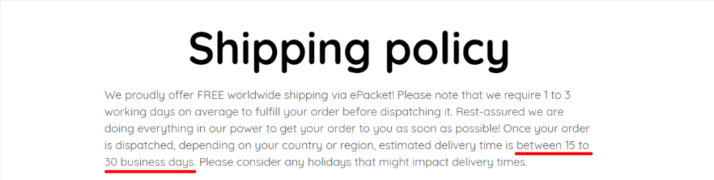 Shipping policy Pet Buy Plus