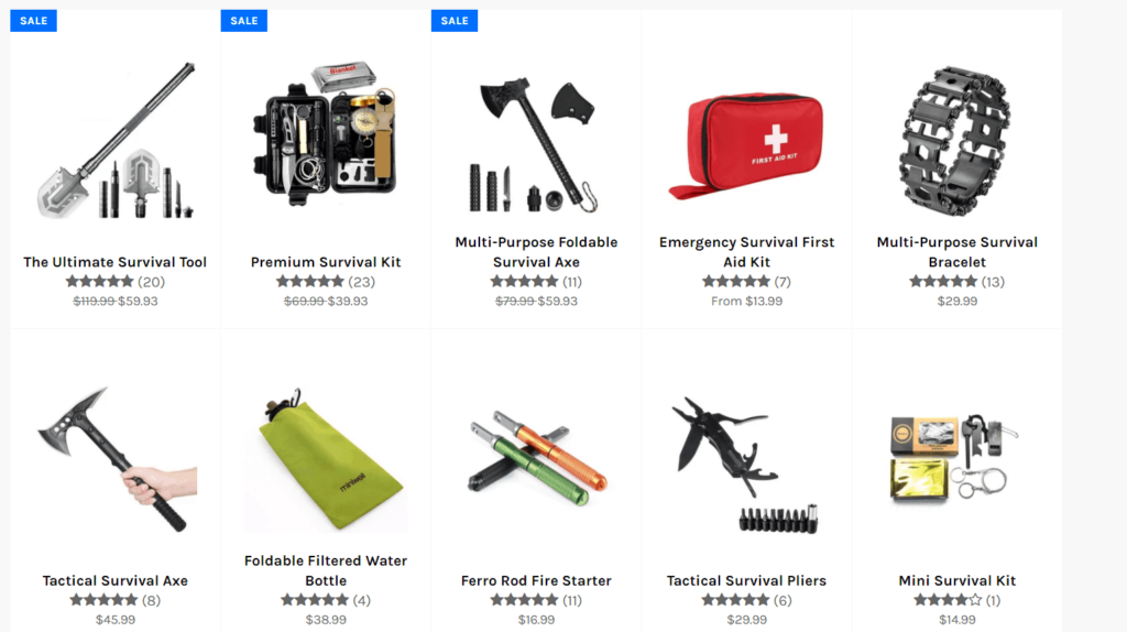 AliExpress dropshipping store example catalog images