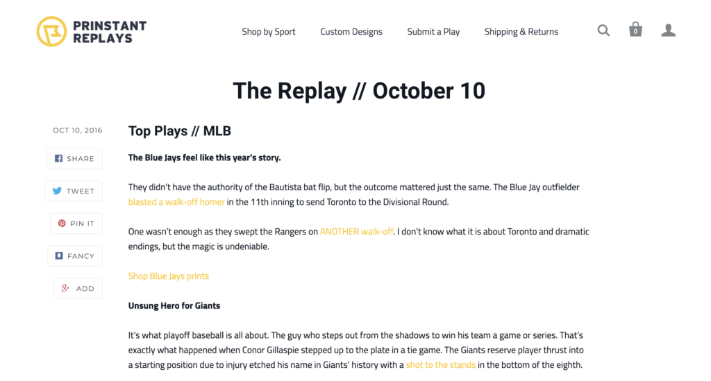 blog page for brand voice