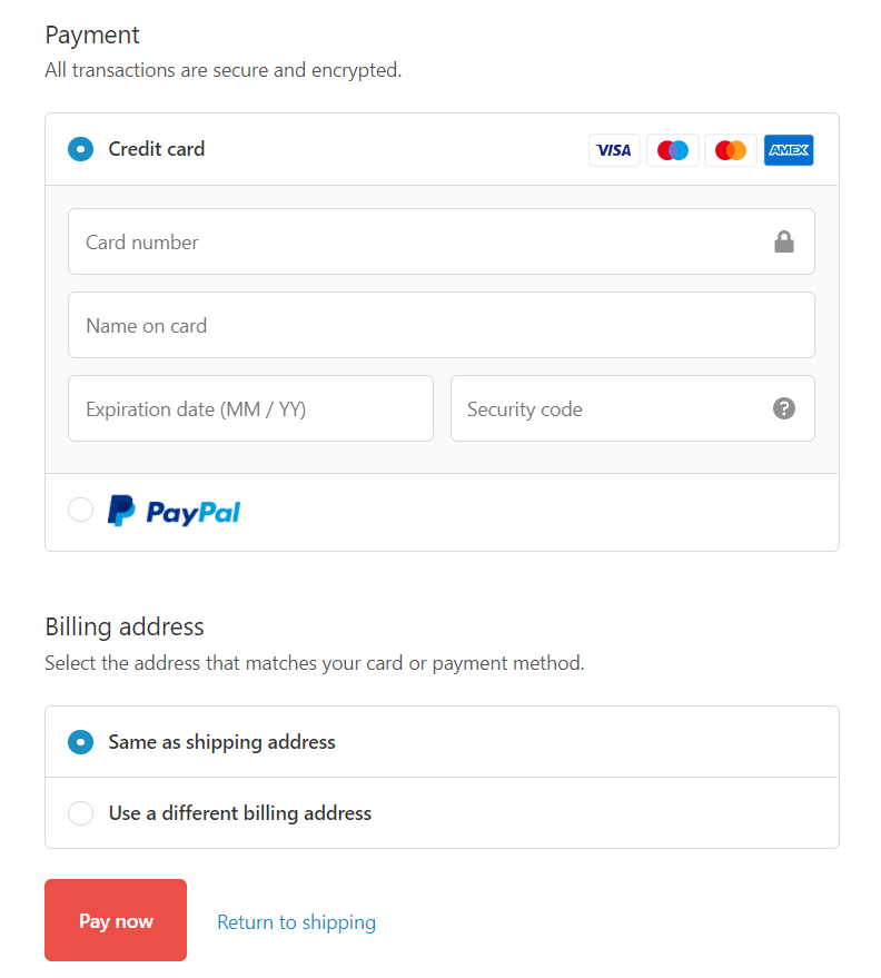 Payment options