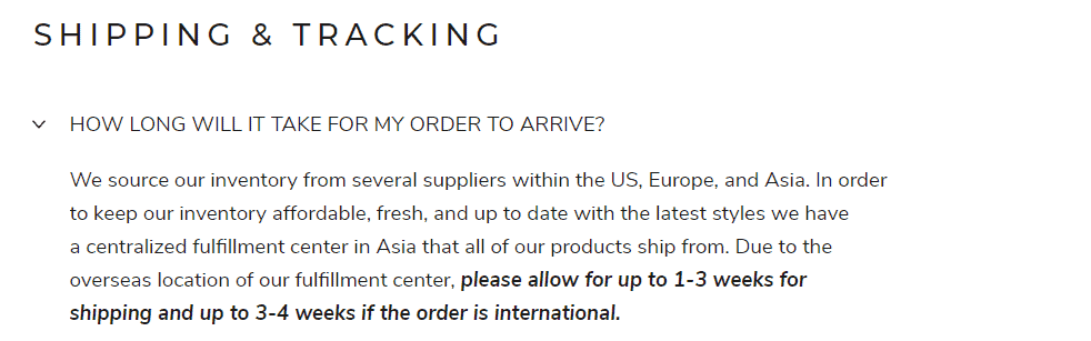 BestSellrz shipping and tracking page