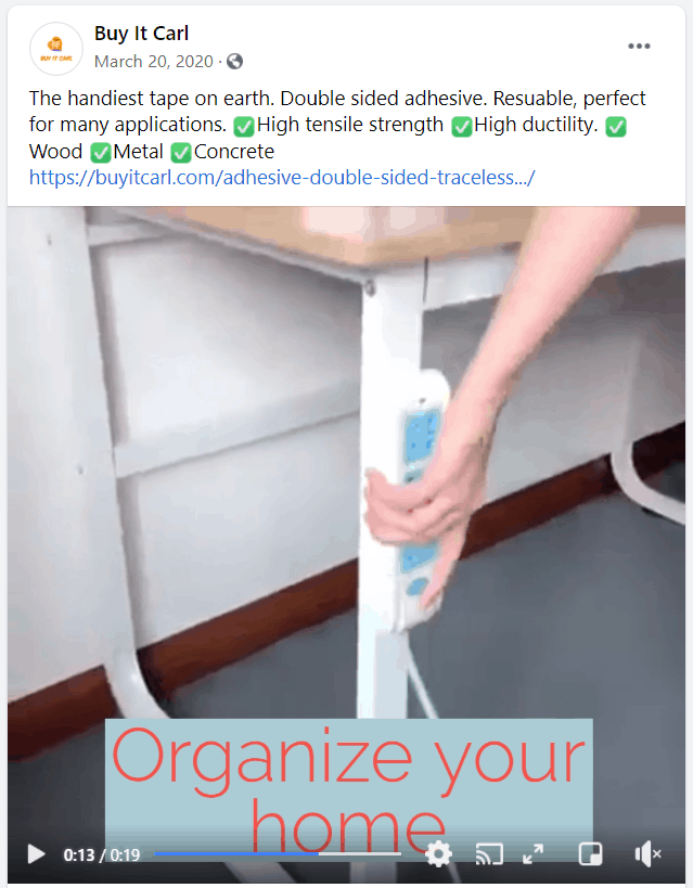 Video ad example of a general dropshipping store