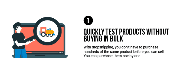 Dropshipping advantage: Quickly test products without buying in bulk