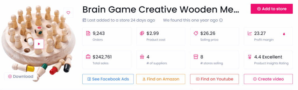 Low-ticket dropshipping product example wooden brain game