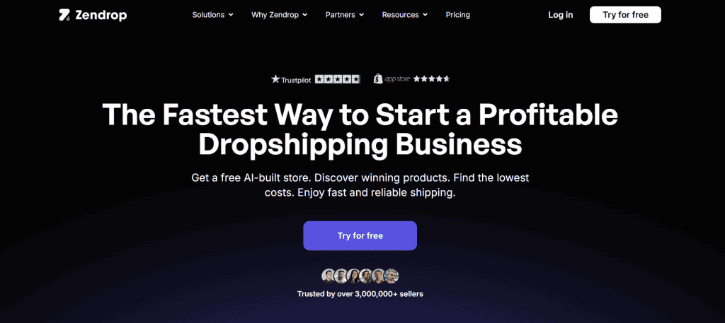 Zendrop homepage
