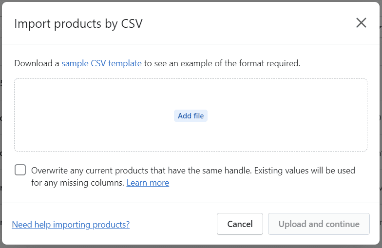 Shopify how to import products by CSV