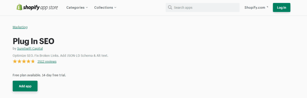Plug In SEO Shopify app