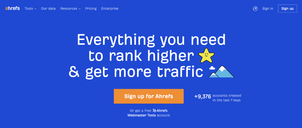 ahrefs homepage