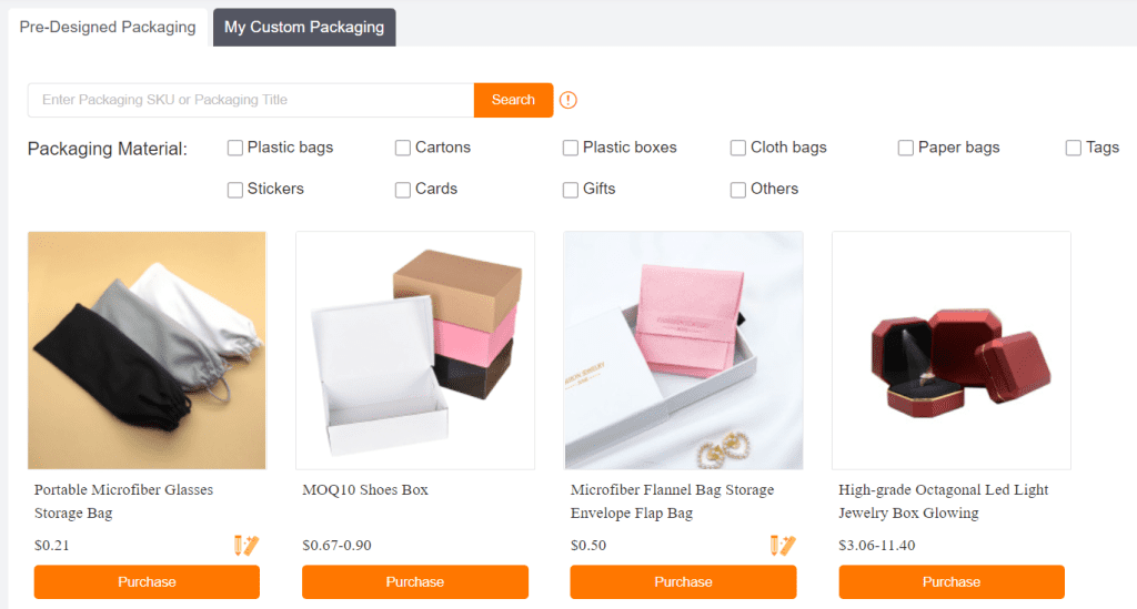 Custom packaging of CJDropshipping