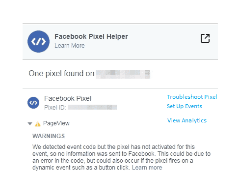 Facebook Pixel Helper