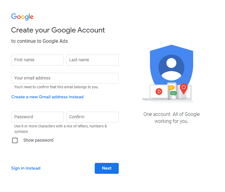 How to create a Google Account