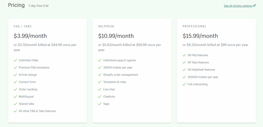 HelpCenter Pricing