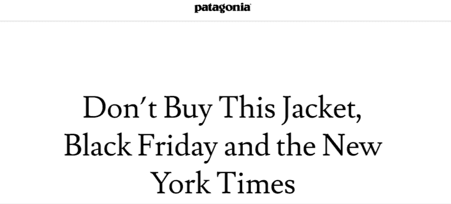 dont buy this jacket black friday and the 
new york times Patagonia