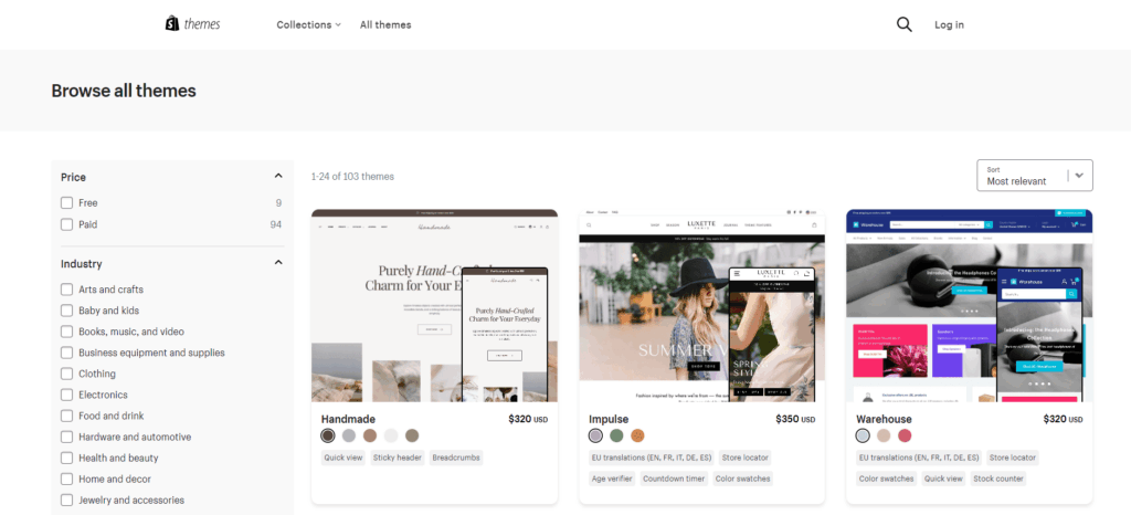 Shopify ecommerce website templates