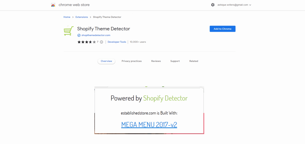 Shopify theme detector