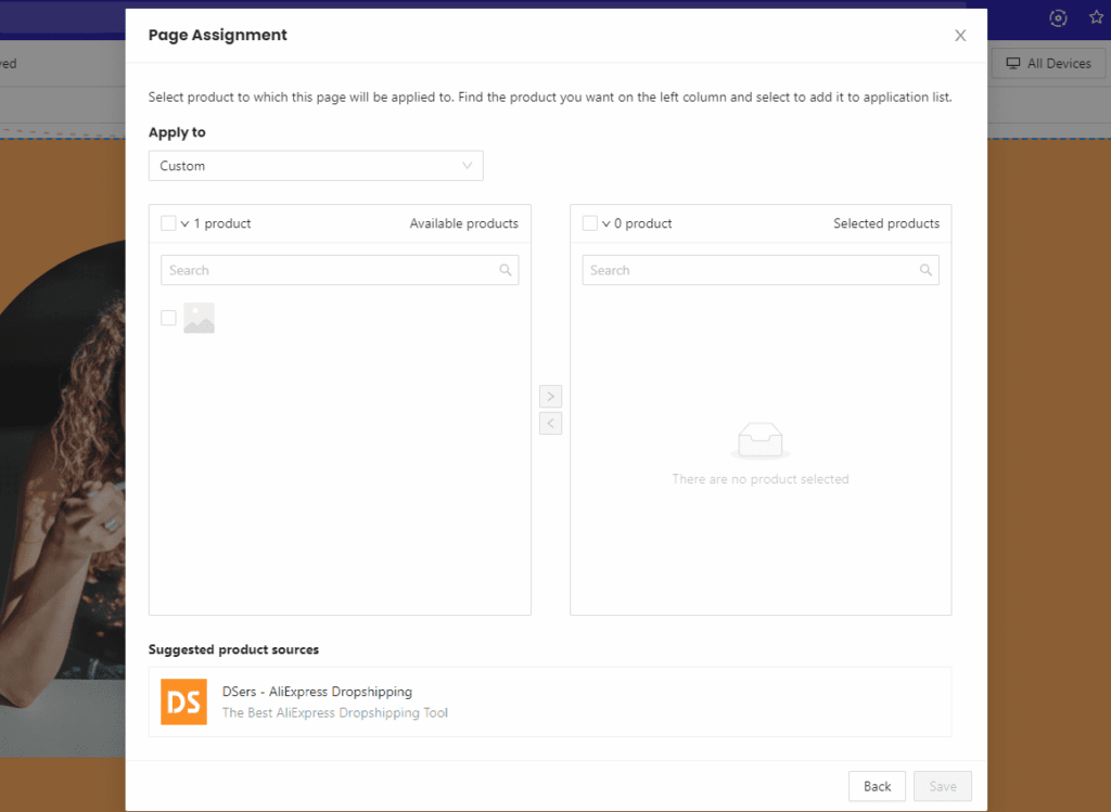 Page assignment feature of Pagefly