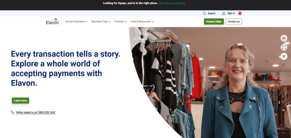 Elavon homepage