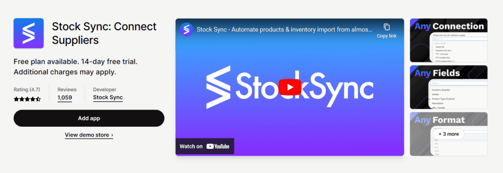 Stock Sync: Connect Suppliers Shopify app