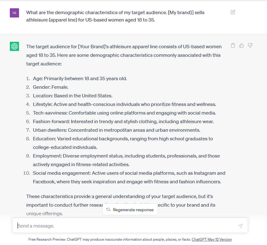 Using ChatGPT for audience research