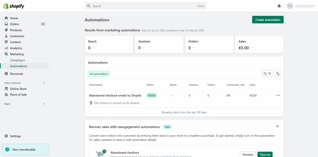 Shopify admin automations