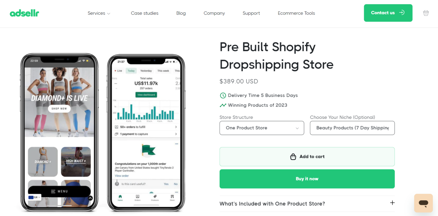Where to buy a custom shopify store get it premade 