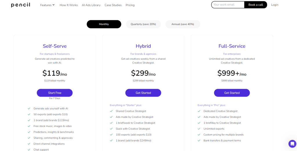 Pencil pricing