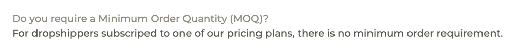 MOQ of BrandsGateway