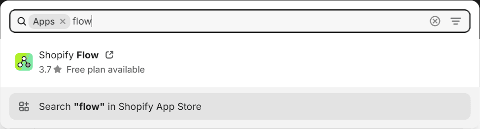 'Flow' in the search bar
