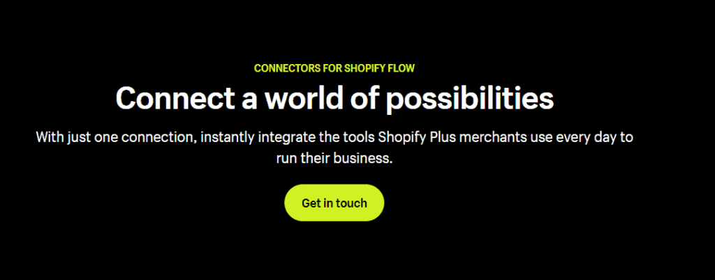 Shopify Flow connectors page