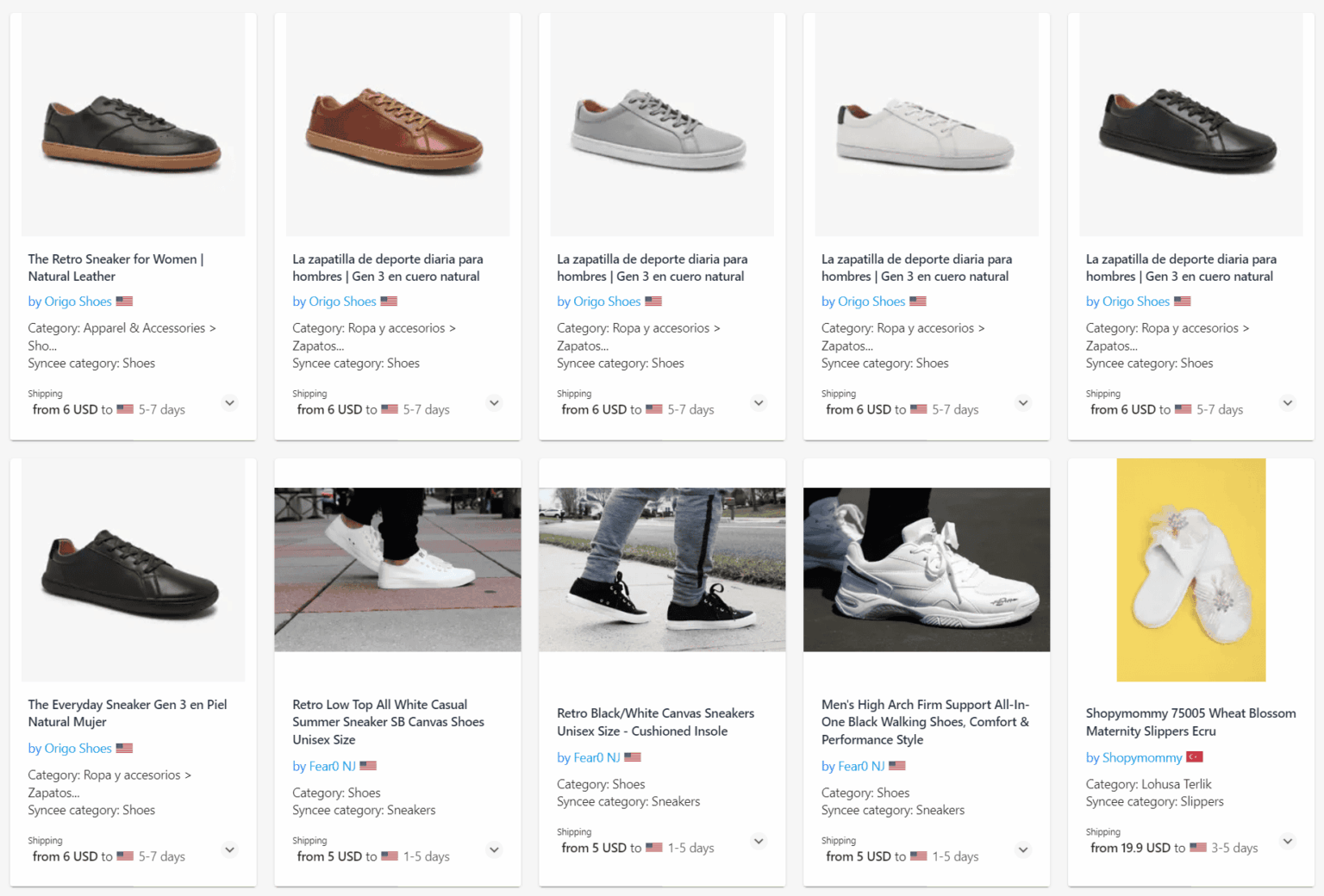 dropshipping shoes