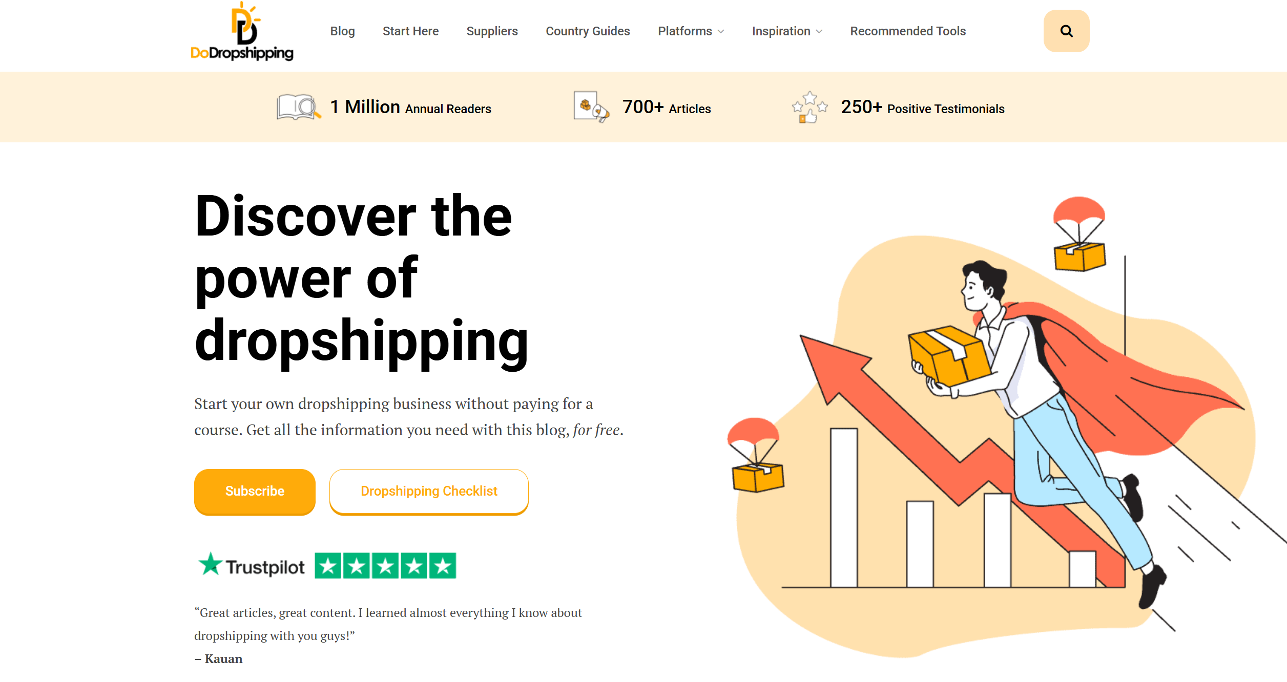 Homepage of Do Dropshipping