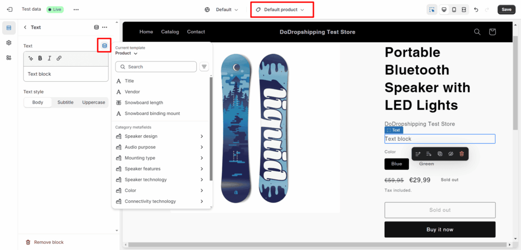 Adding metafields to a Shopify store