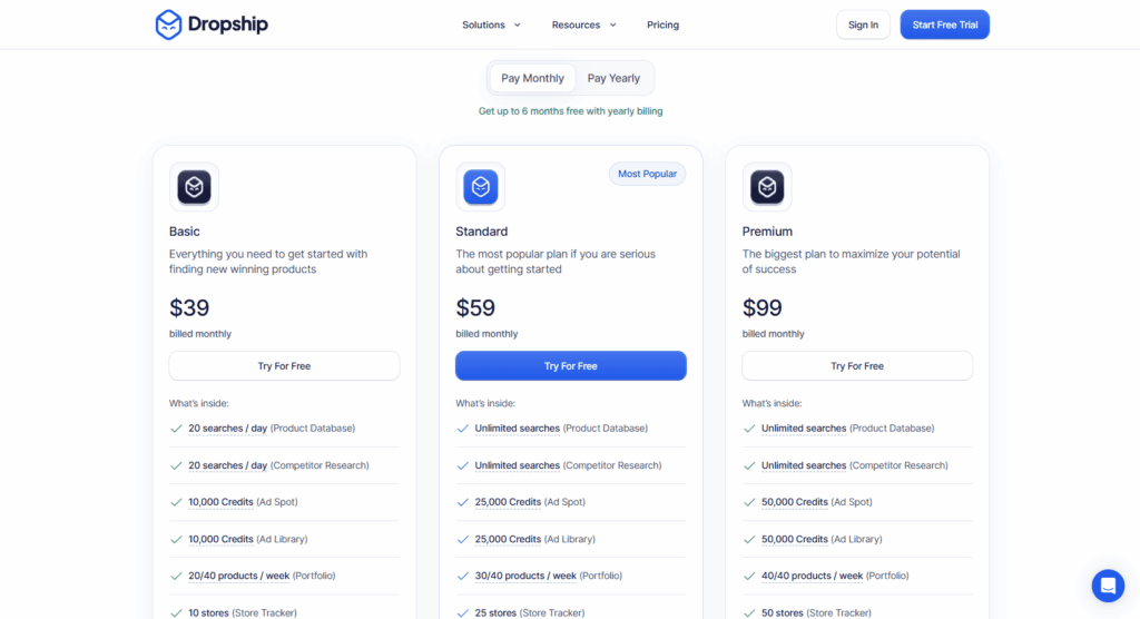 Dropship.io pricing