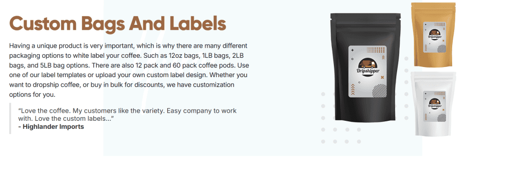 Dripshipper custom bags