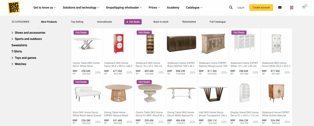 BigBuy furniture items
