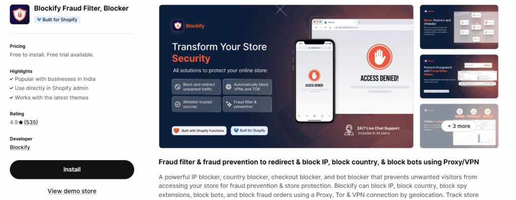 Blockify Fraud Filter, Blocker app